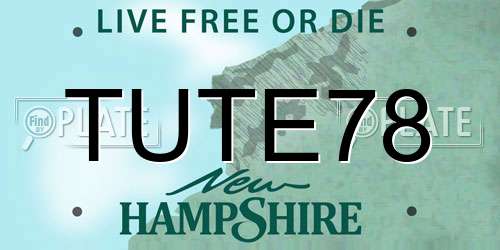 TUTE78 New Hampshire License Plate