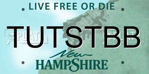 TUTSTBB New Hampshire License Plate