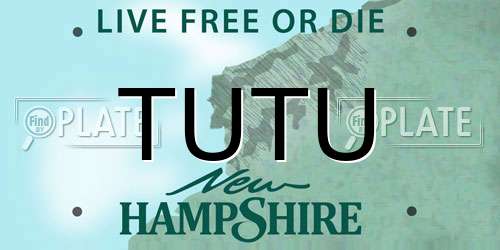 TUTU New Hampshire License Plate