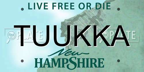 TUUKKA New Hampshire License Plate