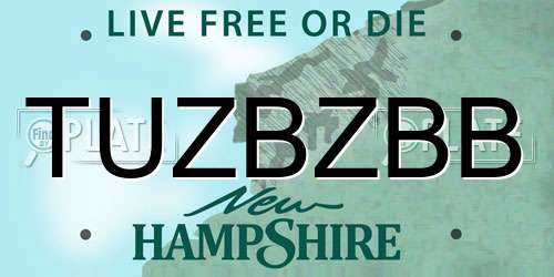 TUZBZBB New Hampshire License Plate