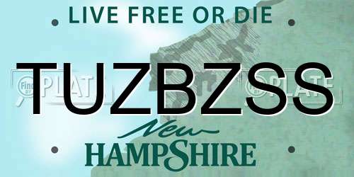 TUZBZSS New Hampshire License Plate