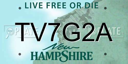 TV7G2A New Hampshire License Plate