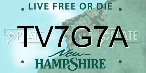 TV7G7A New Hampshire License Plate
