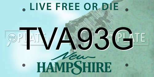 TVA93G New Hampshire License Plate