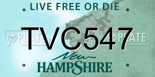 TVC547 New Hampshire License Plate