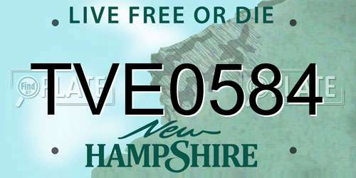 TVE0584 New Hampshire License Plate