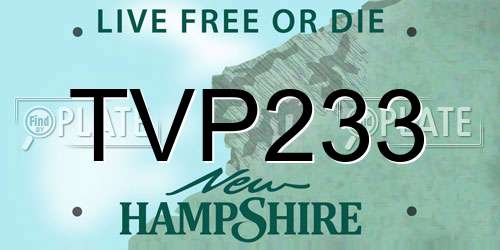 TVP233 New Hampshire License Plate