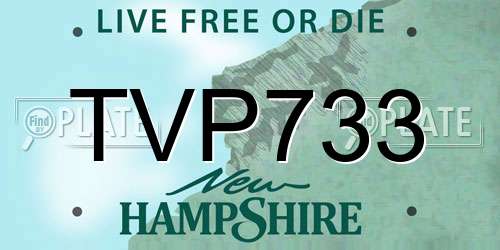TVP733 New Hampshire License Plate