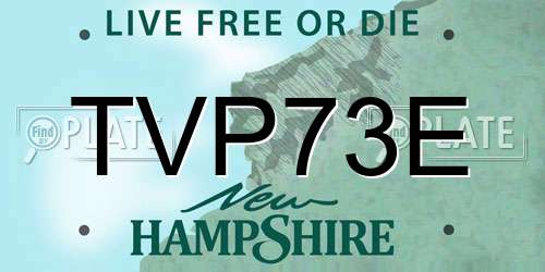 TVP73E New Hampshire License Plate