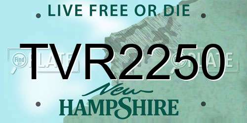 TVR2250 New Hampshire License Plate