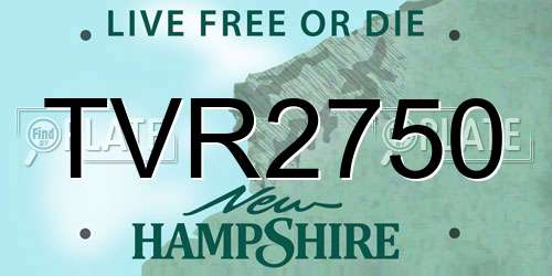 TVR2750 New Hampshire License Plate