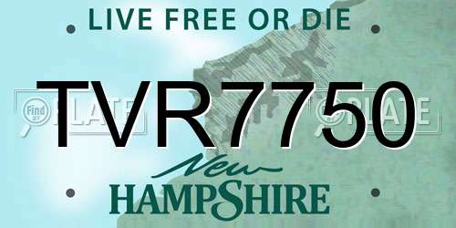 TVR7750 New Hampshire License Plate