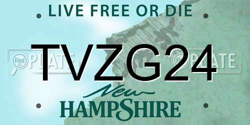 TVZG24 New Hampshire License Plate