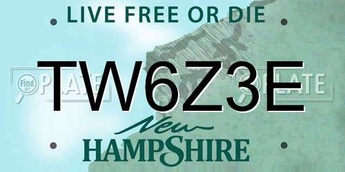 TW6Z3E New Hampshire License Plate