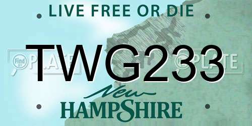 TWG233 New Hampshire License Plate