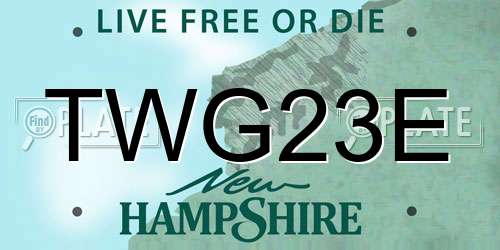 TWG23E New Hampshire License Plate