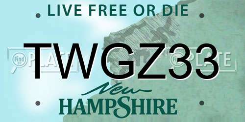 TWGZ33 New Hampshire License Plate