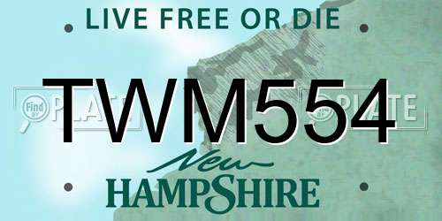 TWM554 New Hampshire License Plate