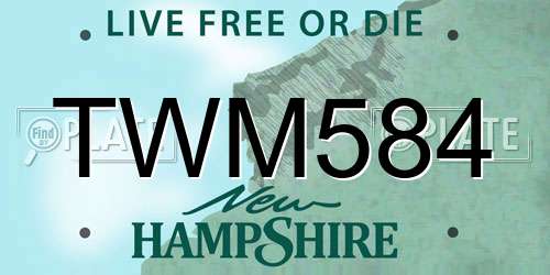 TWM584 New Hampshire License Plate