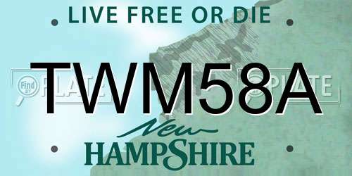 TWM58A New Hampshire License Plate