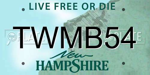 TWMB54 New Hampshire License Plate