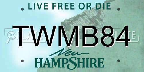 TWMB84 New Hampshire License Plate