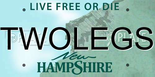 TWOLEGS New Hampshire License Plate