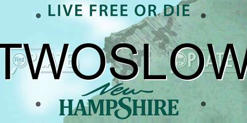 TWOSLOW New Hampshire License Plate