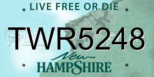 TWR5248 New Hampshire License Plate