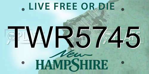 TWR5745 New Hampshire License Plate