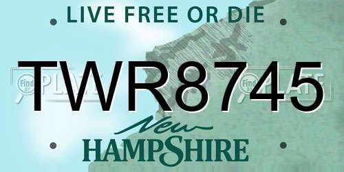 TWR8745 New Hampshire License Plate