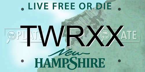 TWRXX New Hampshire License Plate