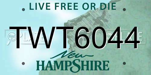 TWT6044 New Hampshire License Plate