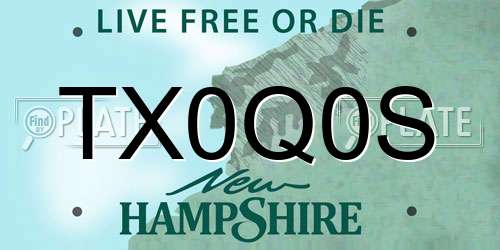 TX0Q0S New Hampshire License Plate