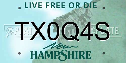TX0Q4S New Hampshire License Plate