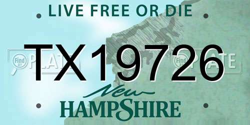 TX19726 New Hampshire License Plate