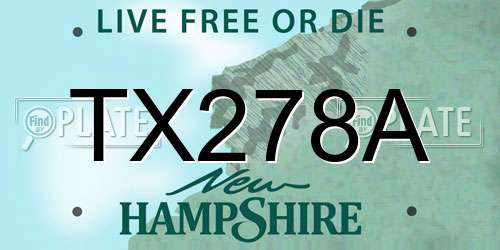 TX278A New Hampshire License Plate