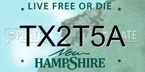 TX2T5A New Hampshire License Plate