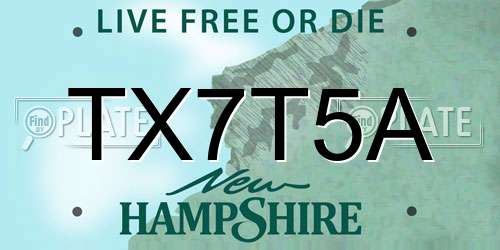 TX7T5A New Hampshire License Plate