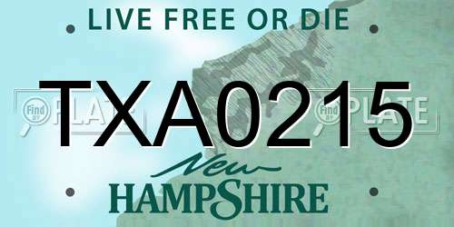 TXA0215 New Hampshire License Plate