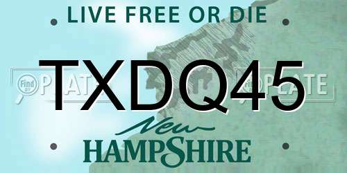 TXDQ45 New Hampshire License Plate