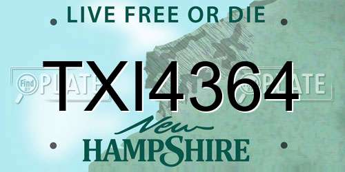TXI4364 New Hampshire License Plate