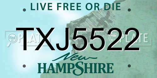 TXJ5522 New Hampshire License Plate
