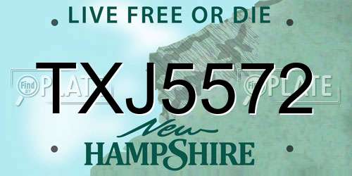 TXJ5572 New Hampshire License Plate