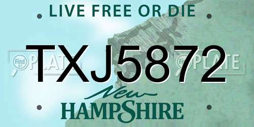 TXJ5872 New Hampshire License Plate