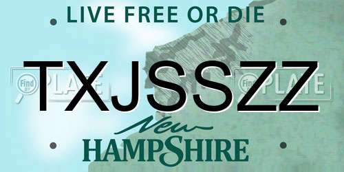 TXJSSZZ New Hampshire License Plate