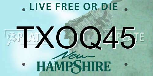TXOQ45 New Hampshire License Plate