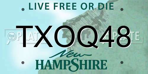 TXOQ48 New Hampshire License Plate