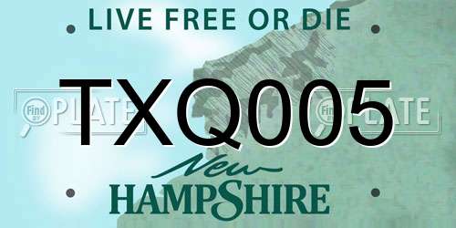 TXQ005 New Hampshire License Plate